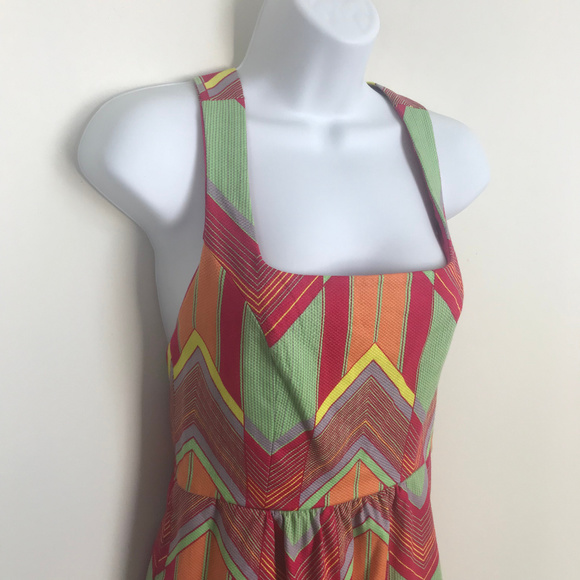 Judith March Pink Multicolored  Strap Backed Dress - Picture 2 of 7